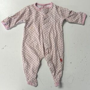 Magnetic Me Pajama Romper Pink Geographic Shape Footie 0-3m